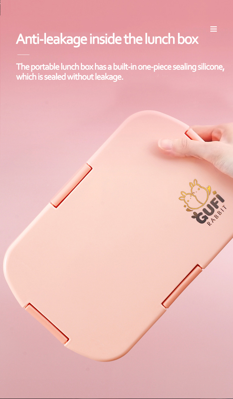 New Design Food Grade Airtight Food Storage Container Portable Lunch Box with Easy Snap Lids Plastic Bento Box for Kids Adults
