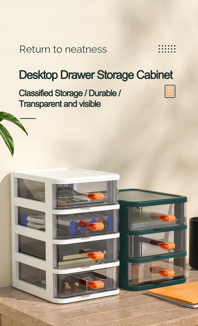Home Dust-proof Small Drawer Cabinet Jewelry Makeup Storage Box Plastic Desktop Organizer Office Stacking Drawer for Stationery