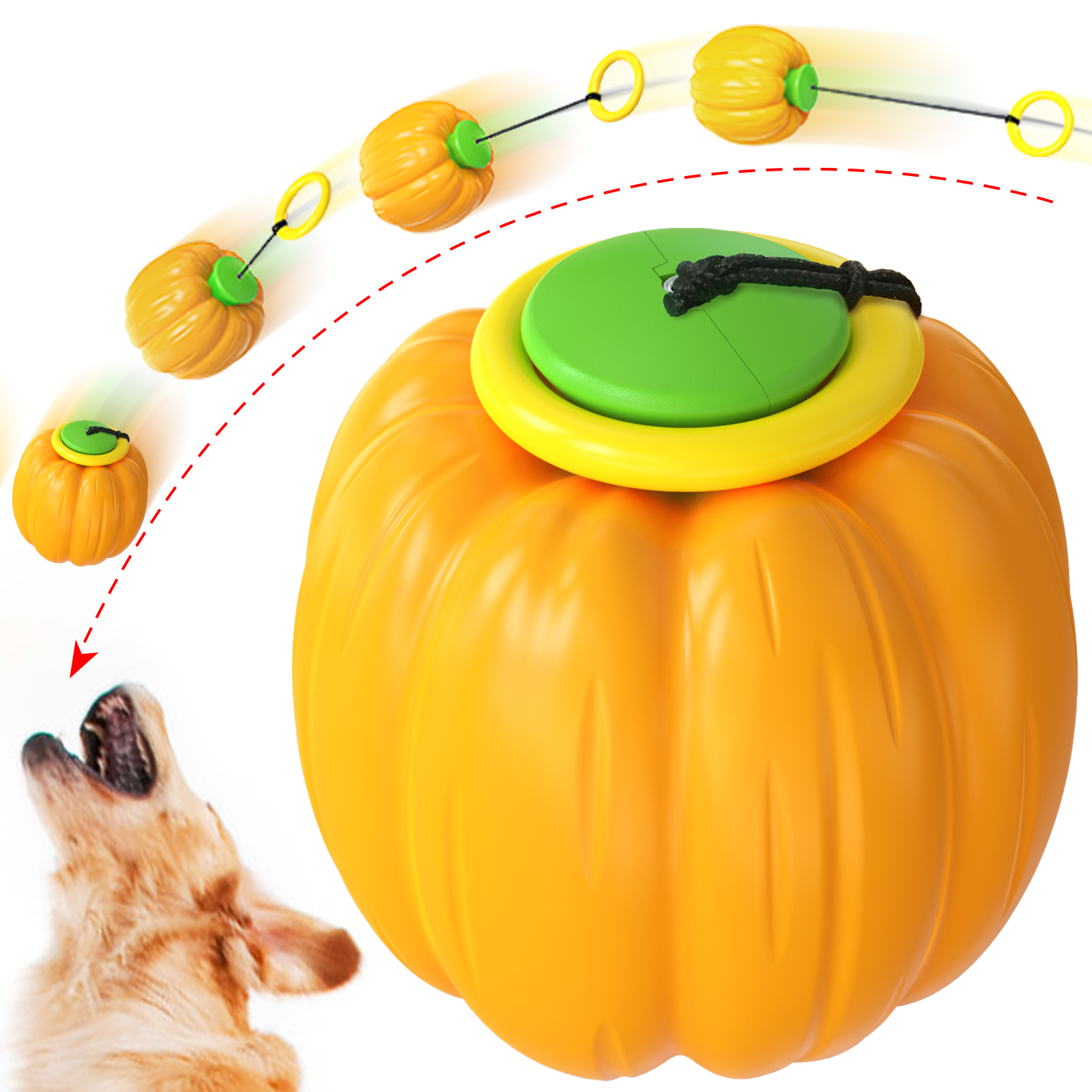 Train Dog Grind Teeth Bite Ball Dog Toys Pumpkin Hand Toss Elastic Toy Ball Pet Toys