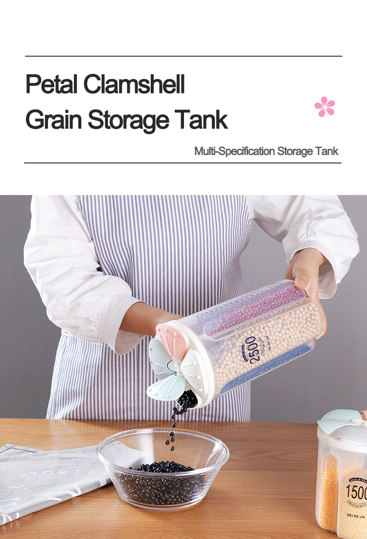 New Arrival Kitchen Cereal Storage Box Plastic Pantry Storage Jars Clear Dry Food Bean Pasta Storage Container with Compartment
