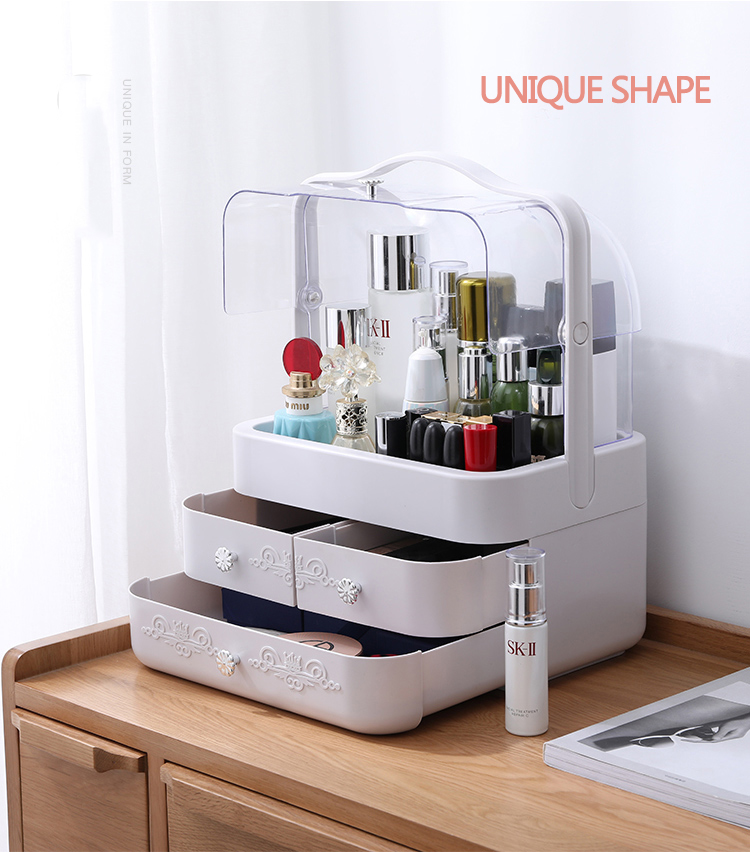 Best Seller Transparent Dustproof Waterproof Plastic Cosmetic Storage Box Portable Jewelry Makeup Organizer Box with Drawers