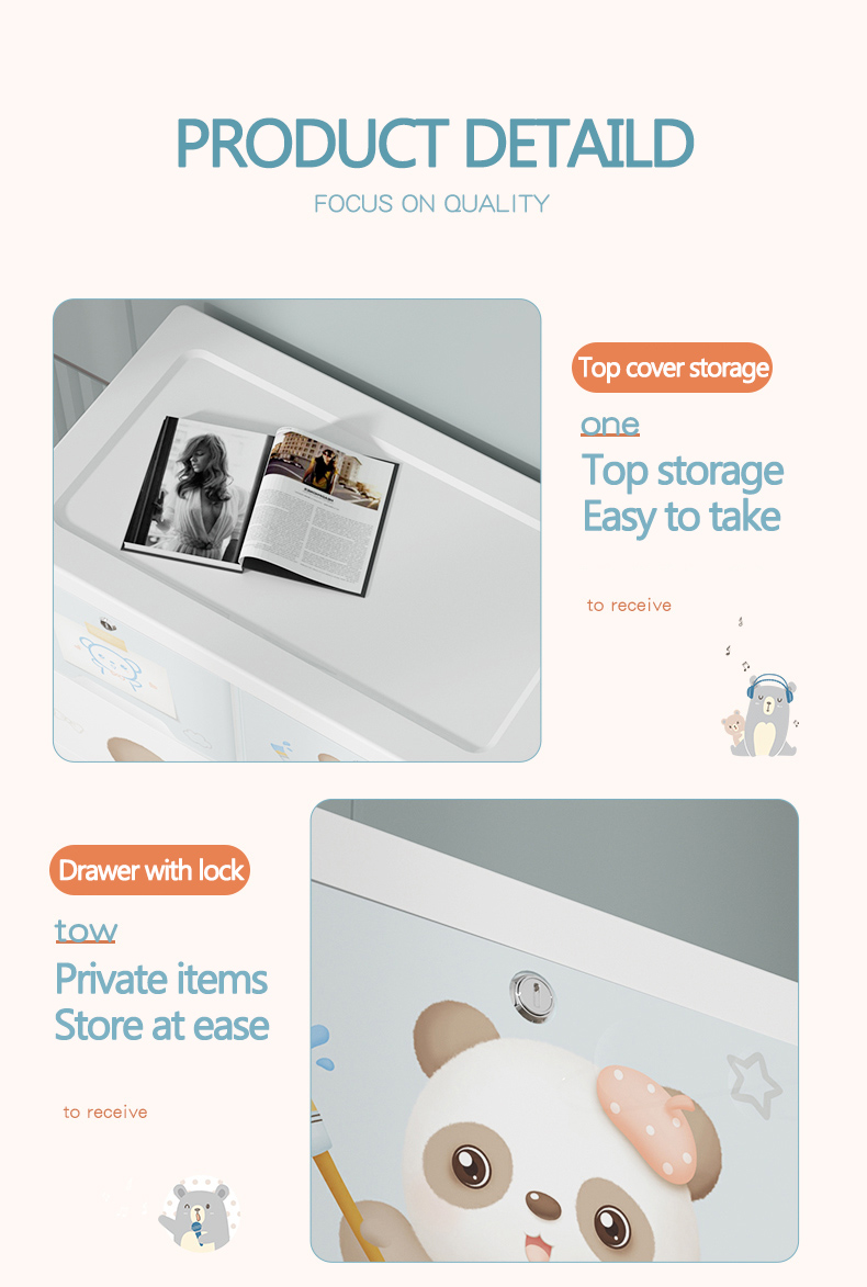 Newest Cartoon Style Multi-layer Drawer Cabinet Children Wardrobe Kids Cupboard Bedroom Plastic Storage Drawers for Baby Clothes