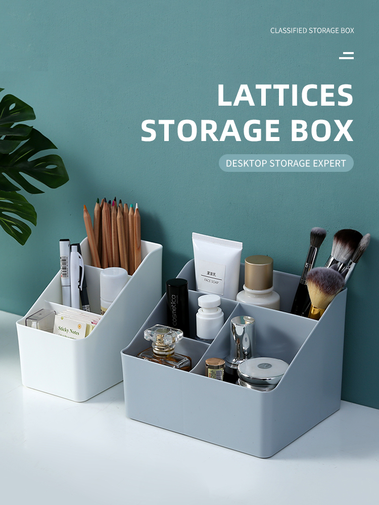 New Arrival Office Supplies Organizer with Compartment Desktop Organizer Box Plastic Makeup Cosmetic Organizer Storage Box