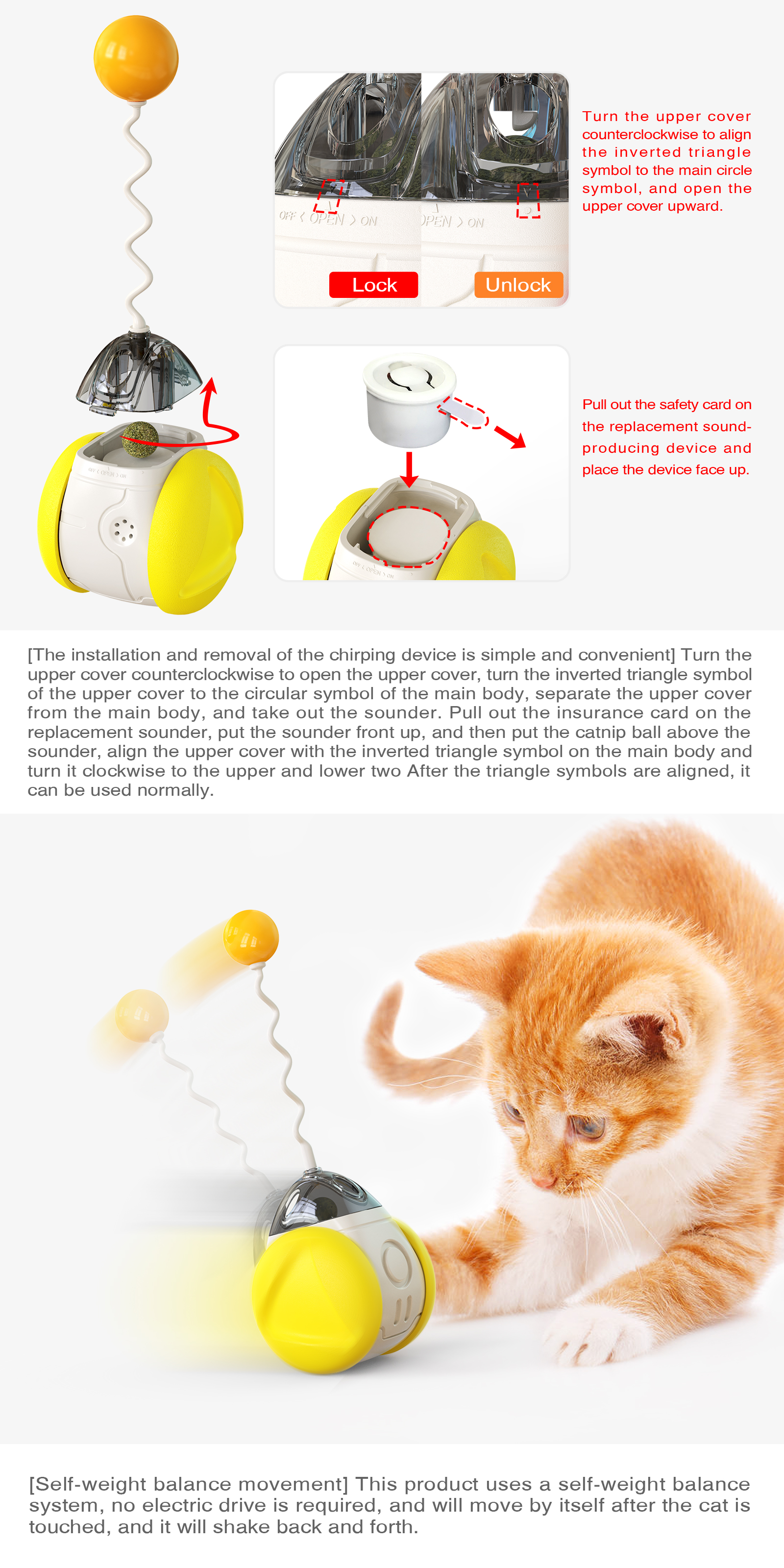 Pet Supplies Factory Wholesale Company New Explosive Amazon Sound Tumbler Cat Toy Ball Funny Cat Stick