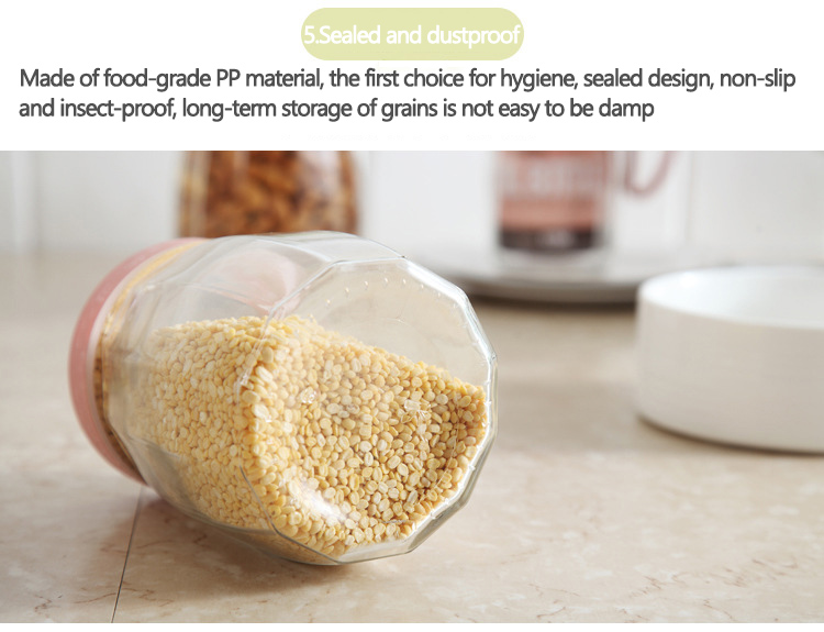 Wholesale Pantry Organiser Clear Spice Jars Cereal Storage Containers Dry Food Storage Jars Airtight Glass Kitchen Canisters