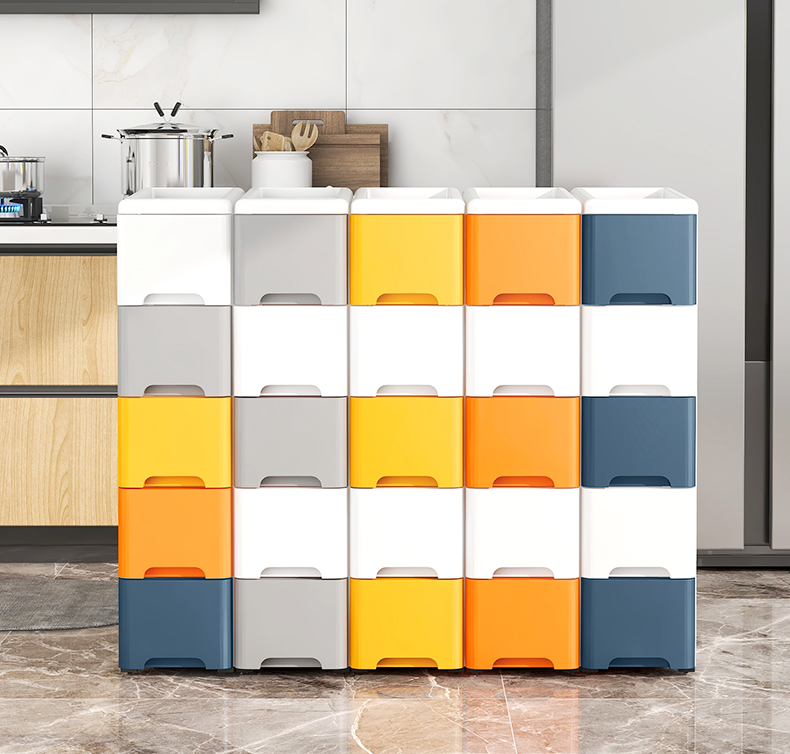 Wholesale Slim Chest of Drawer Corner Cabinet Kitchen Plastic Storage Unit on Wheel Bathroom Gap Storage Drawer for Narrow Space