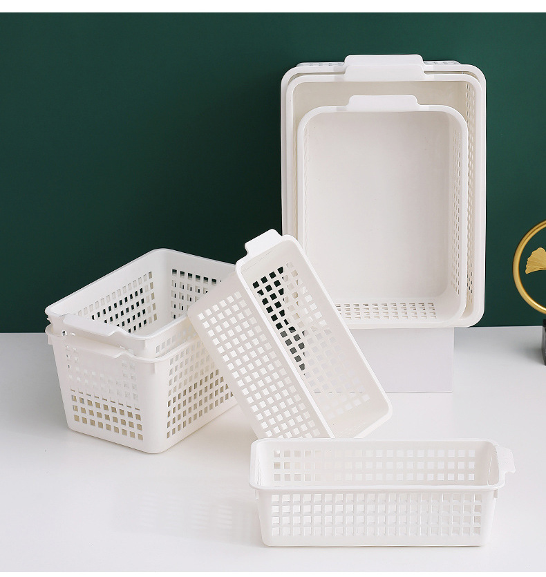 Wholesale Mesh Basket Bathroom Organizer Plastic Kitchen Basket Storage Organizer Desktop Sundries Storage Baskets for Shelves
