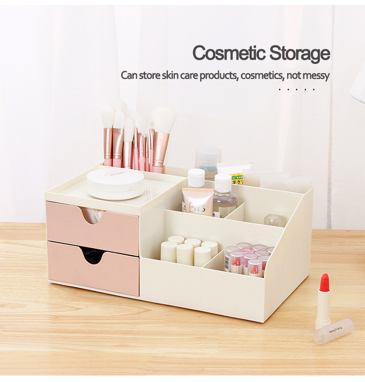 Factory Sale Home Remote Control Holder School Office Pen Stationery Storage Box Plastic Jewelry Cosmetic Organizer with Drawers