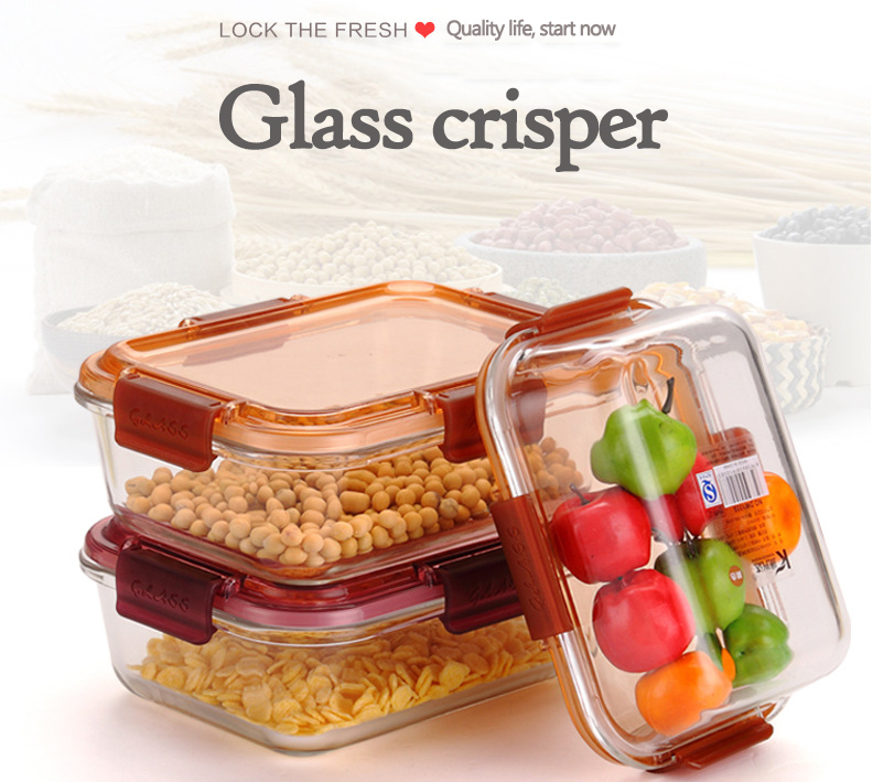 Hot Sale Borosilicate Glass Meal Prep Containers Clear Heat Resistant Lunch Box Leak-proof Food Containers with Airtight Lids