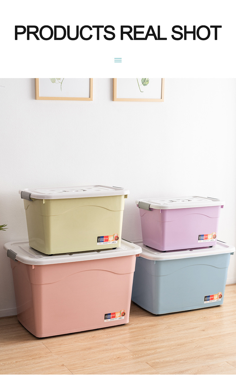 Factory Directly Household Wardrobe Storage Boxes Plastic Organizer Bins with Lids Stackable Storage Containers for Toy Clothes