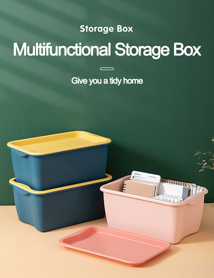 New Design Wardrobe Underwear Socks Storage Box with Lid Snack Medicine Organizer Box Plastic Stackable Storage Bins with Handle