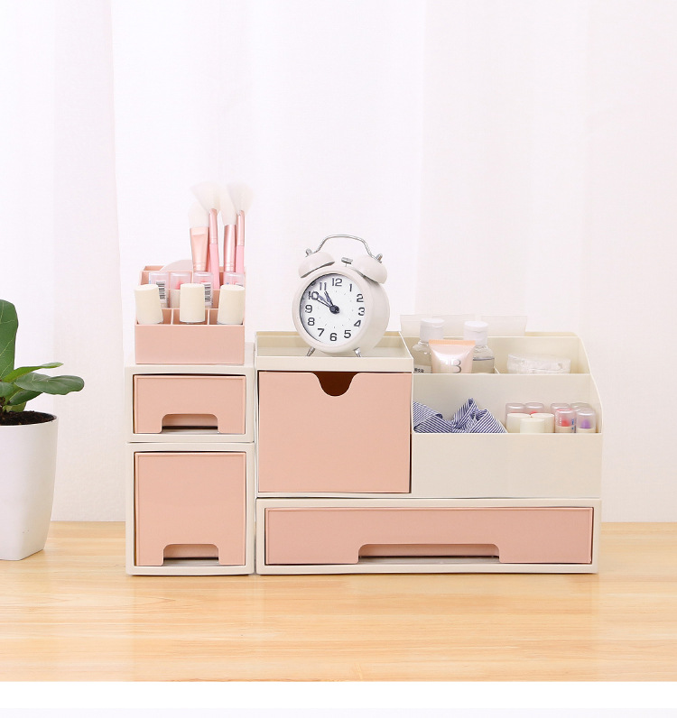 Factory Sale Home Remote Control Holder School Office Pen Stationery Storage Box Plastic Jewelry Cosmetic Organizer with Drawers
