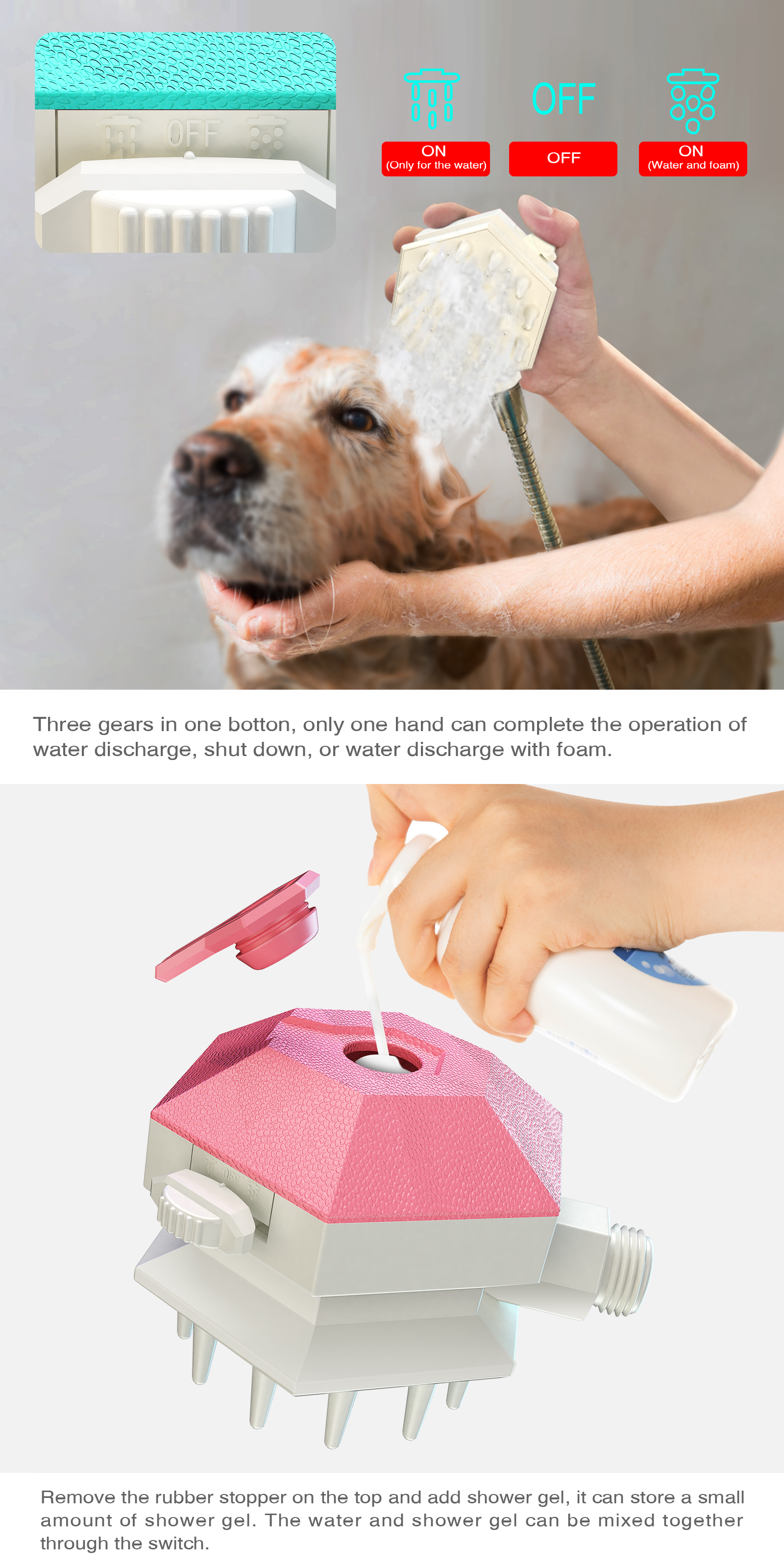 Eco Friendly Material Easy Holding Shower Bathing Tool Brush Tubs Pool Pet Toys For Medium And Large Dogs