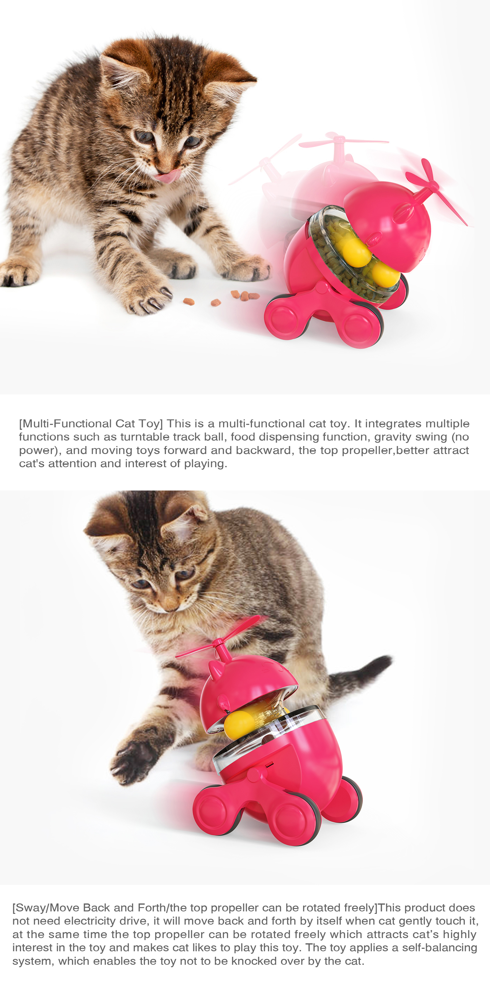Cat Self Play Tumbler Leaking Ball Feeder Funny Cat Toy Spilled Food Ball Toy