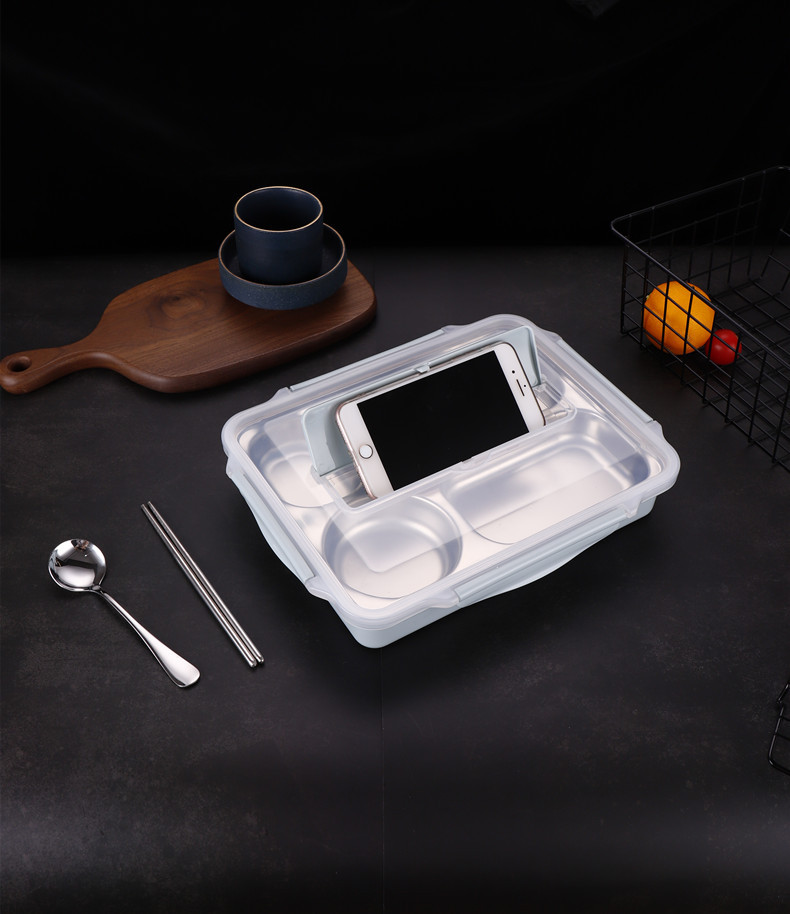 Heat Resistant Double Wall Insulated Food Container Stainless Steel Portable Lunch Box with Cutlery Thermal Kids Bento Keep Warm