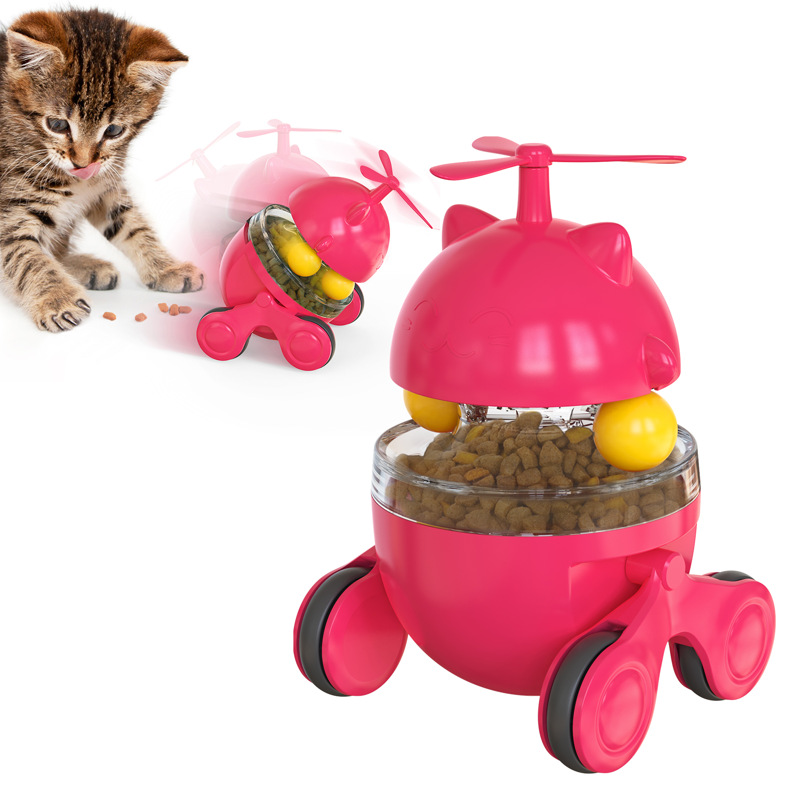 Cat Self Play Tumbler Leaking Ball Feeder Funny Cat Toy Spilled Food Ball Toy