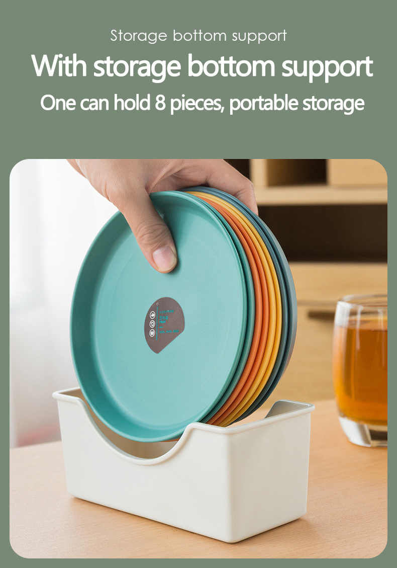 New Style Dinnerware Snack Plates Kitchen Dishes Round Square Plastic Serving Plates with Base Dinner Dishes Plates Restaurant