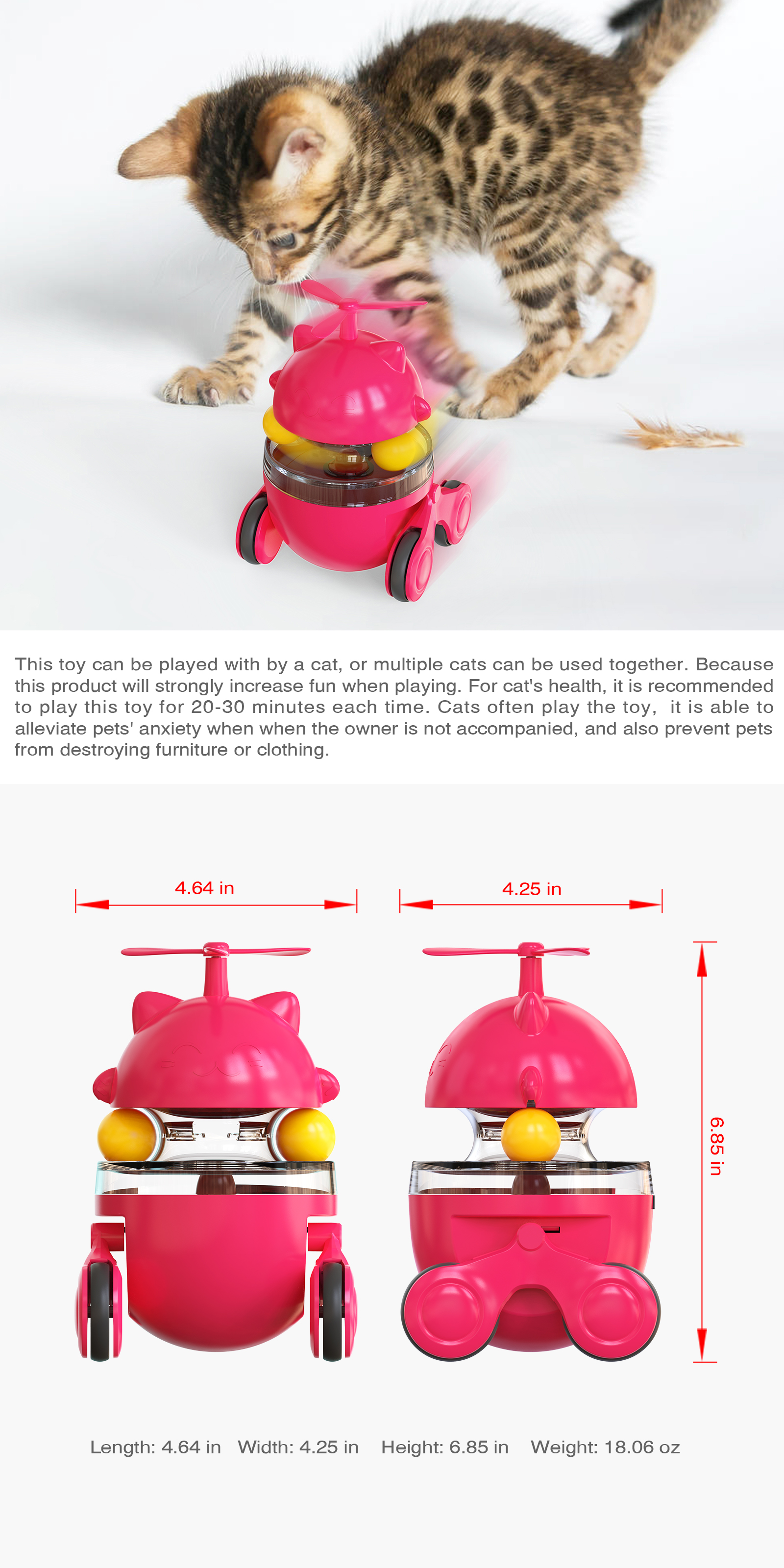 Cat Self Play Tumbler Leaking Ball Feeder Funny Cat Toy Spilled Food Ball Toy