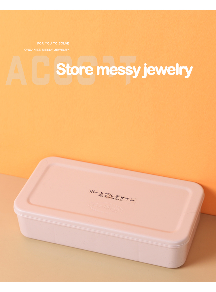 New Design Jewelry Display Case Portable Ring Earring Necklace Storage Box Plastic Jewelry Organizer Box Travel Jewelry Case