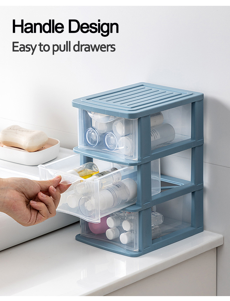 Creative Clear Desktop Stationery Storage Drawer Plastic Office Supplies Organizer Dressing Table Cosmetic Makeup Container Box
