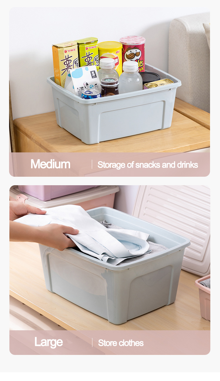 Factory Sale Dust-proof Bedroom Closet Organizer Bin Stackable Snack Toy Container Plastic Wardrobe Storage Boxes with Clip Lids