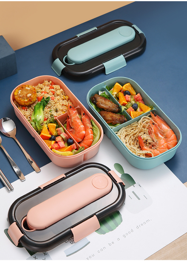 Factory Supplying Stackable Food Storage Container with Compartment Travel Bento Box Plastic Leak-proof Lunch Box Kids Adults