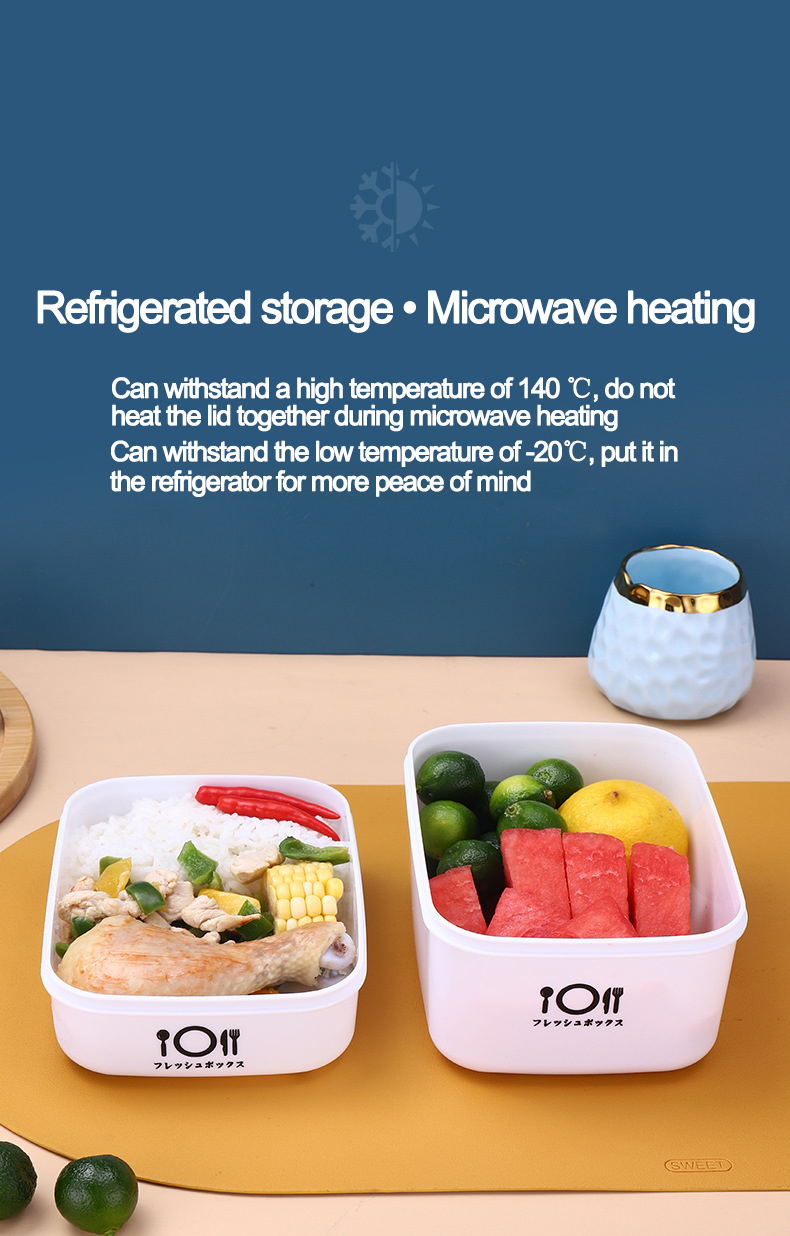 Airtight Food Storage Box Meal Prep Containers with Lids Portable Office School Lunch Box Multi-function Leak-proof Plastic Kids