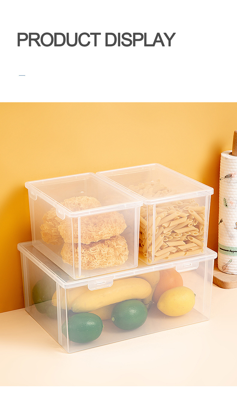 Wholesale Price Airtight Clear Dry Food Storage Box Stackable Kitchen Pantry Plastic Grain Organizer Cereal Dispenser Container