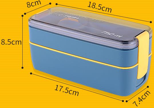 Wholesale Double Layer Portable Food Container Children Kids Bento Box for Student Reusable Plastic Lunch Box with Easy Snap Lid