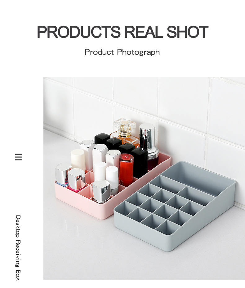 Decorative Desktop Cosmetic Makeup Organizer Box Brushes Lipgloss Stand Holder Display Plastic Nail Polish Lipstick Storage Box