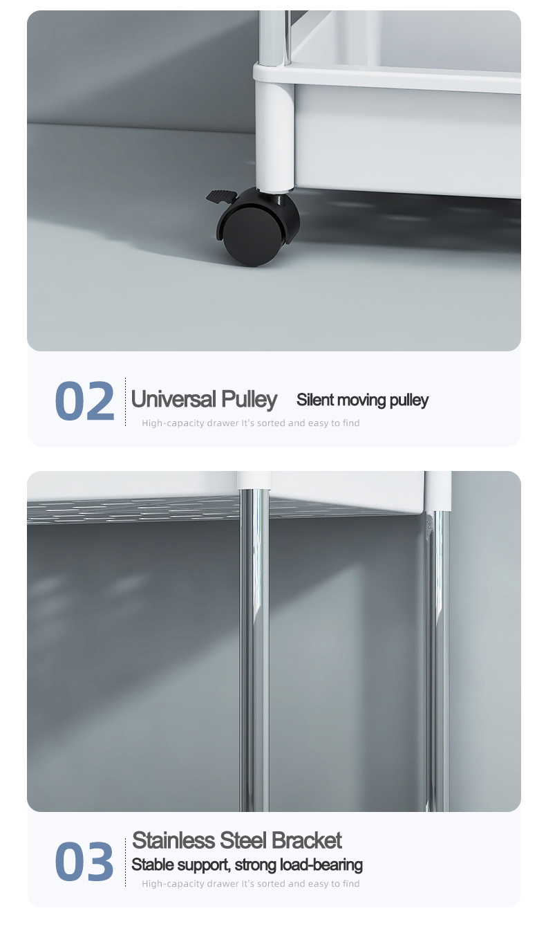 Narrow Space Corner Organizer Rack Bathroom Kitchen Pantry Shelves on Wheels Plastic Rolling Utility Cart Slim Storage Trolleys