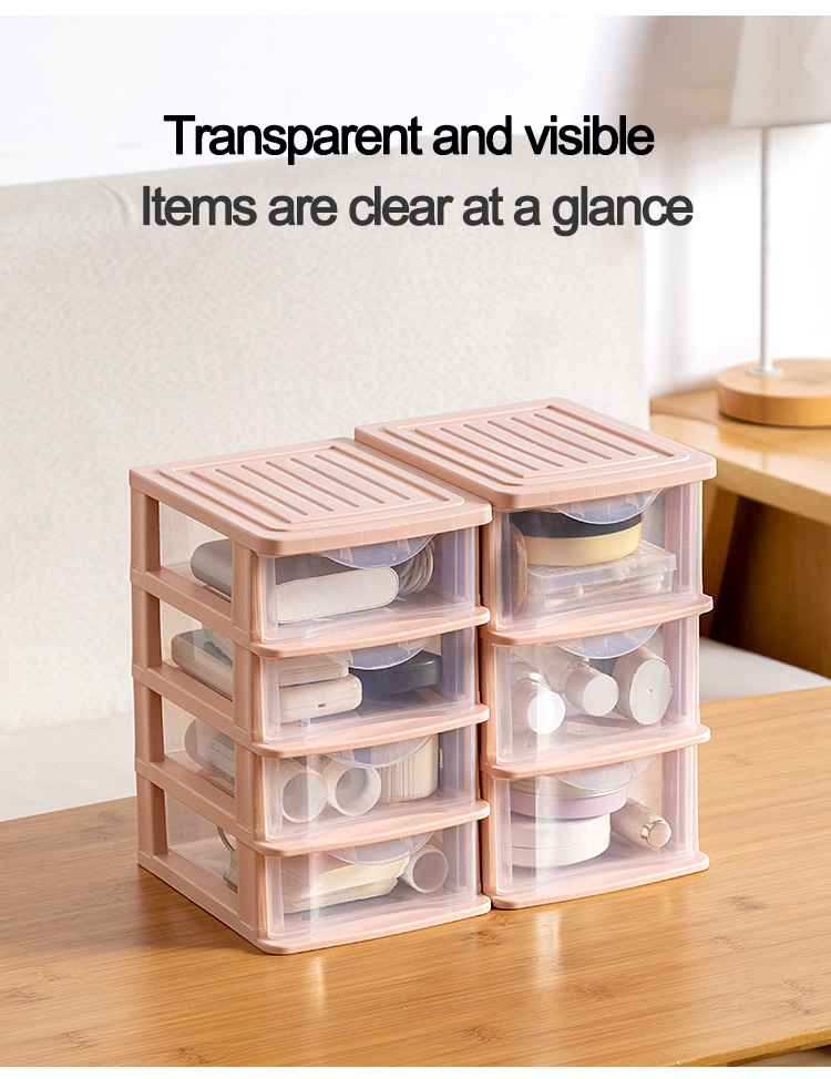 Creative Clear Desktop Stationery Storage Drawer Plastic Office Supplies Organizer Dressing Table Cosmetic Makeup Container Box
