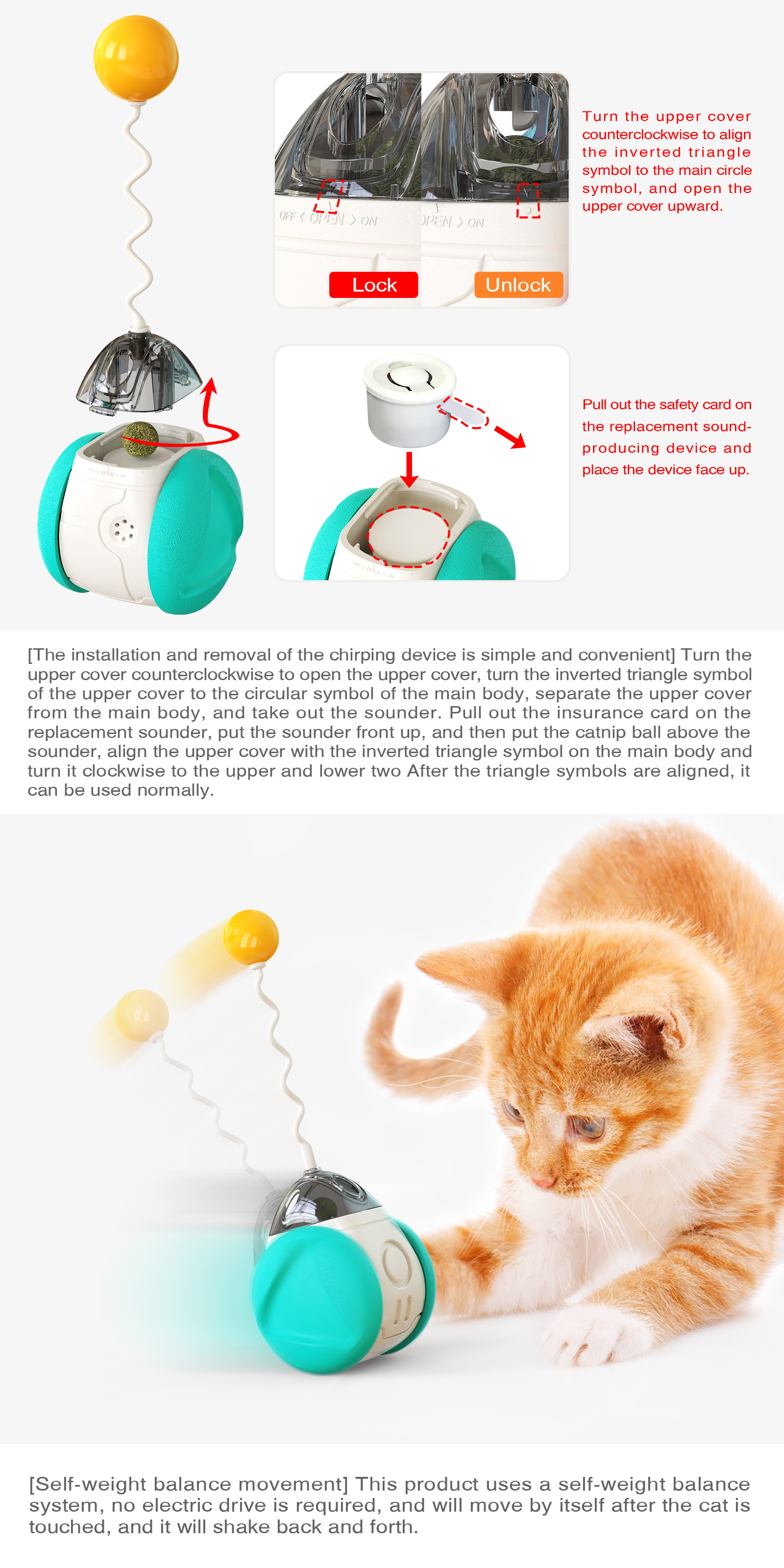 Pet Supplies Factory Wholesale Company New Explosive Amazon Sound Tumbler Cat Toy Ball Funny Cat Stick