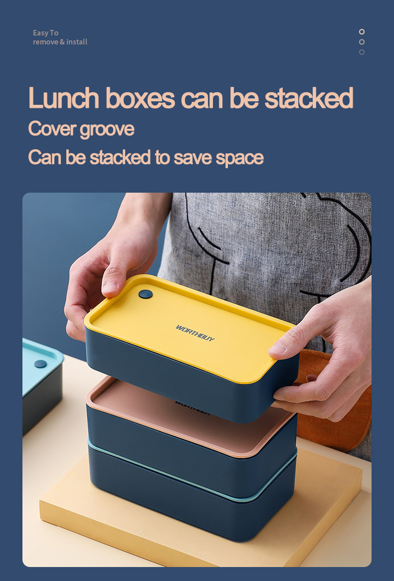 Factory Sale Leak-proof Rectangle Food Storage Container Stackable Bento Box Kids Children Plastic Lunch Box with Compartments