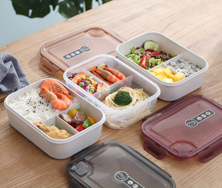 Multi-function Food Storage Containers Microwavable Square Lunch Box with Compartments Meal Prep Containers with Locking Lids