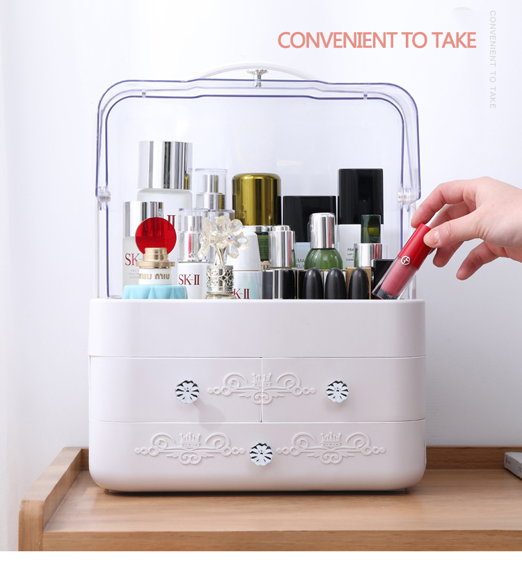 Best Seller Transparent Dustproof Waterproof Plastic Cosmetic Storage Box Portable Jewelry Makeup Organizer Box with Drawers