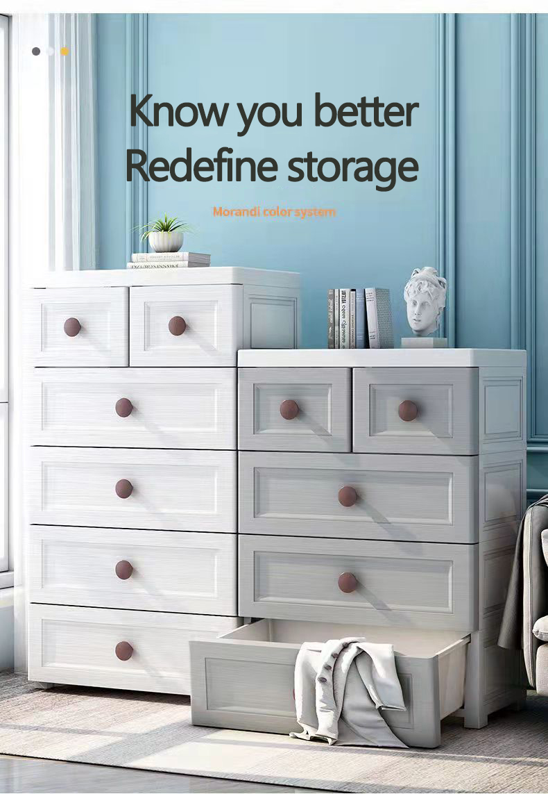 Hot Sale Storage Drawers with Wheels Chest of Drawers Plastic Storage Cabinet Furniture Baby Clothes Wardrobe Kids Cupboard