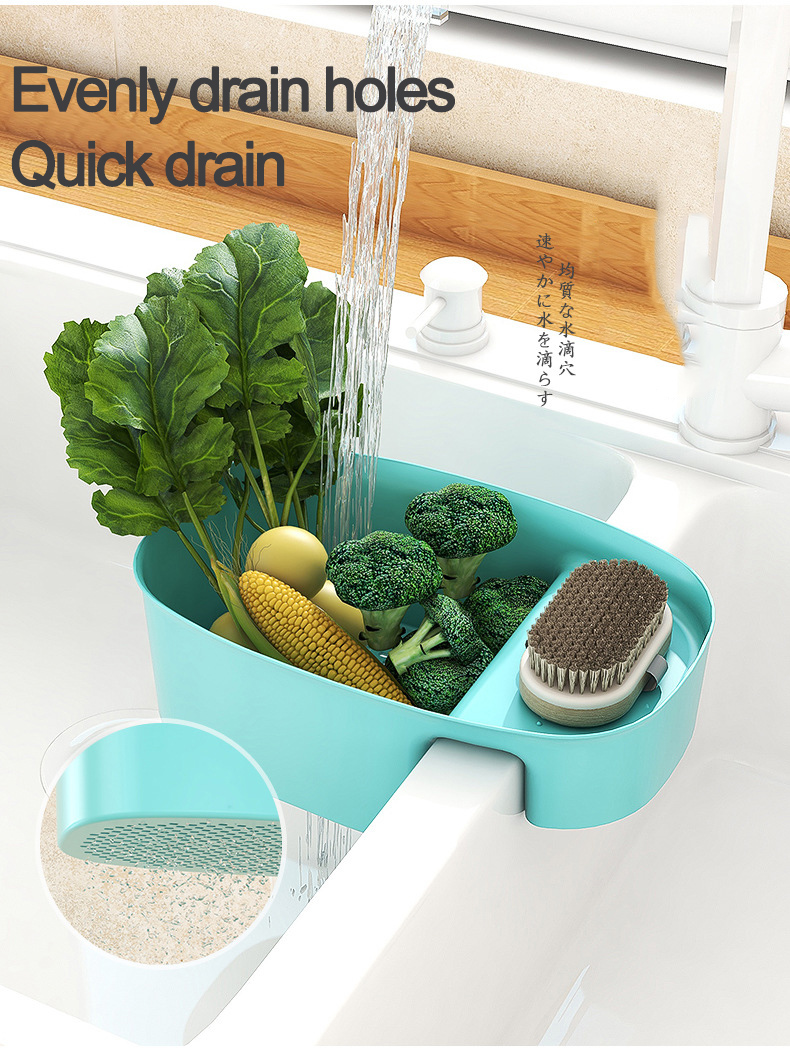 Creative Plastic Strainer Basket Sink Leftover Soup Garbage Filter Fruit Vegetable Drain Rack Kitchen Sink Hanging Drain Basket