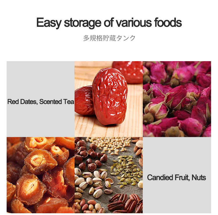 New Arrival Kitchen Cereal Storage Box Plastic Pantry Storage Jars Clear Dry Food Bean Pasta Storage Container with Compartment