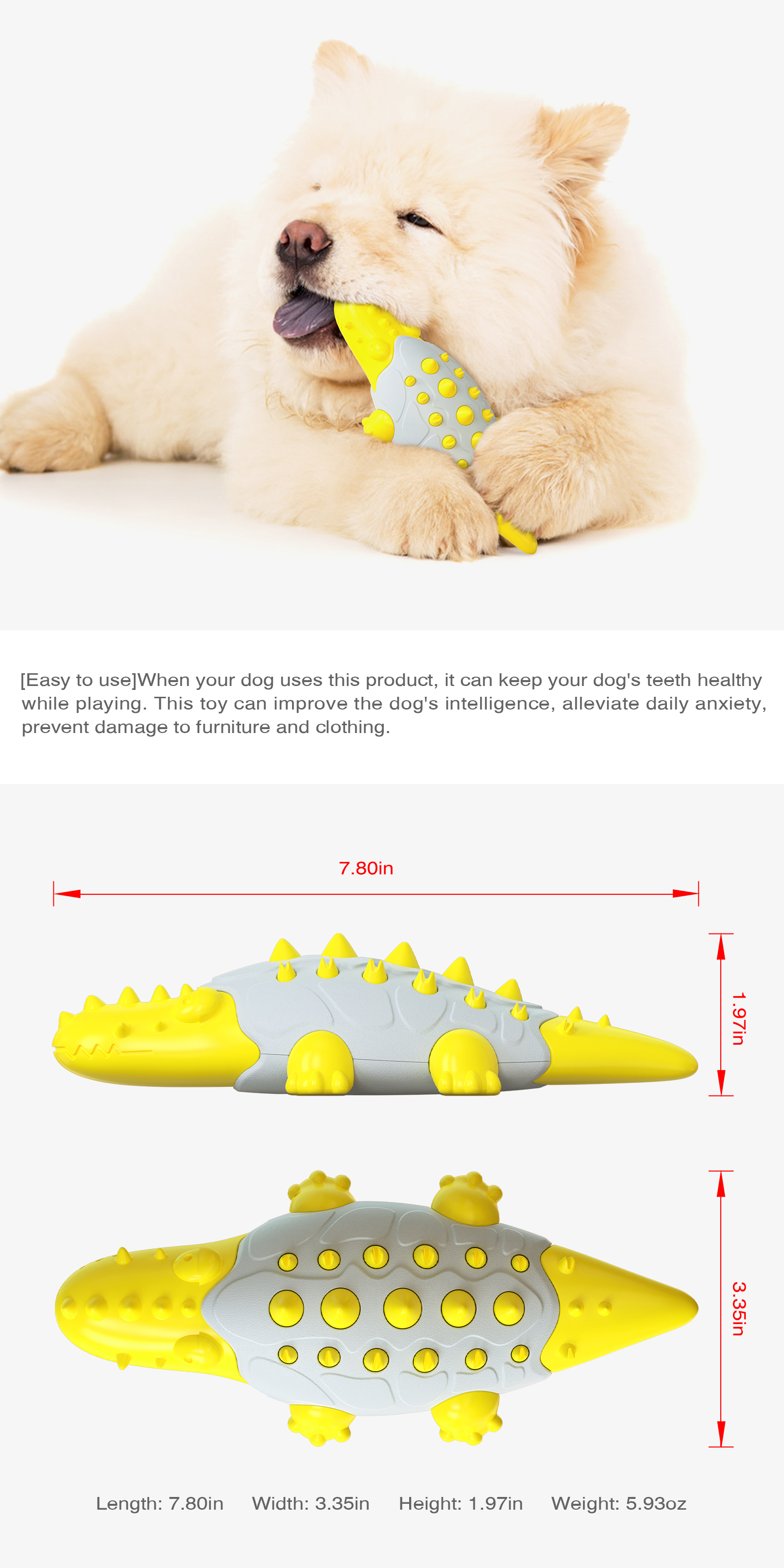 2022 Iron Armored Crocodile Chew Clean Teeth Molar Dog Toys Tough Wear-resistant Anti-biting Toothbrush Other Dog Accessories