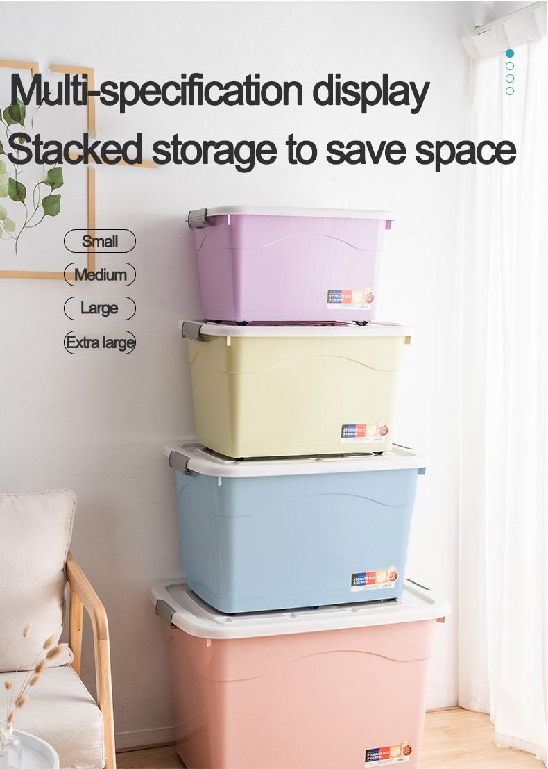 Factory Directly Household Wardrobe Storage Boxes Plastic Organizer Bins with Lids Stackable Storage Containers for Toy Clothes