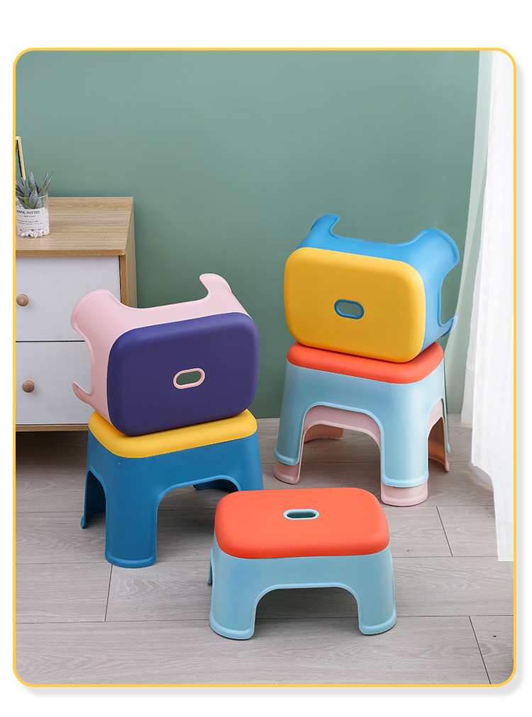 Wholesale Home Plastic Safety Comfortable Baby Stool Kitchen Toilet Step Stool Stackable Children Kids Stool Chair Kindergarten