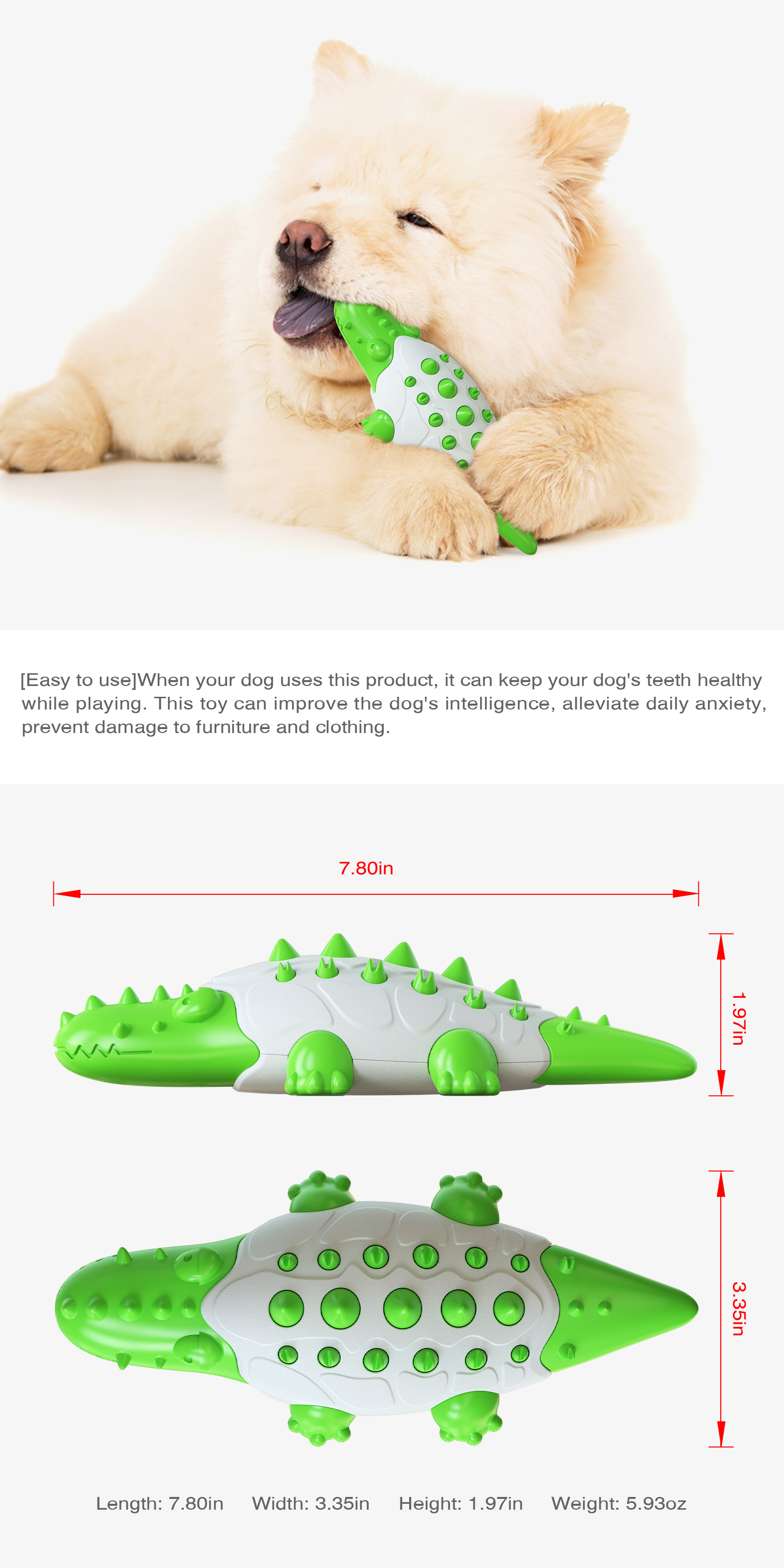 2022 Iron Armored Crocodile Chew Clean Teeth Molar Dog Toys Tough Wear-resistant Anti-biting Toothbrush Other Dog Accessories
