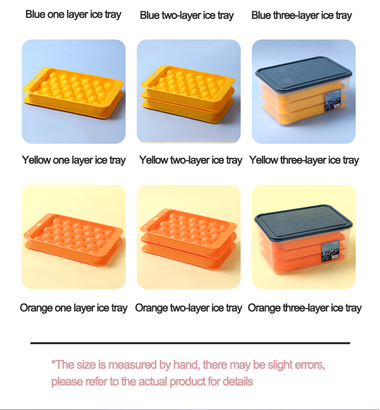 Home Restaurant Easy Release Round Ice Sphere Maker Plastic Stackable Ice Cube Mold Silicone Ice Cube Tray With Lid for Whiskey