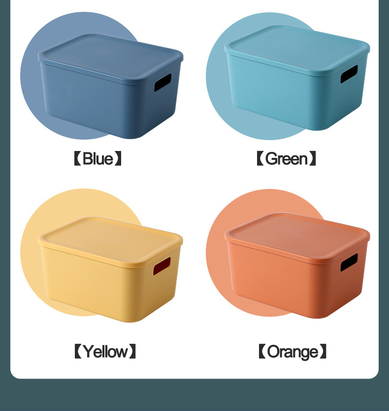 Colorful Toys Clothing Storage Container with Handle Kitchen Sundries Organizer Bins Plastic Stackable Storage Boxes with Lids