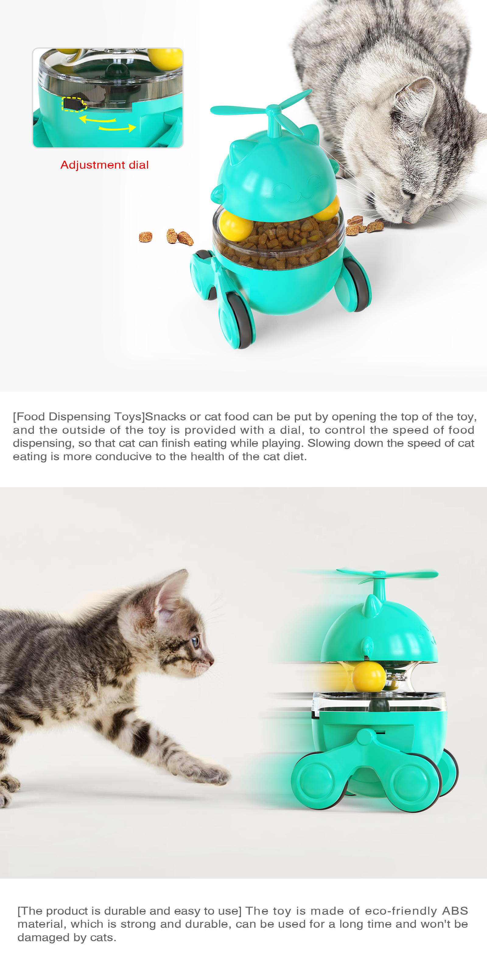 Cat Self Play Tumbler Leaking Ball Feeder Funny Cat Toy Spilled Food Ball Toy