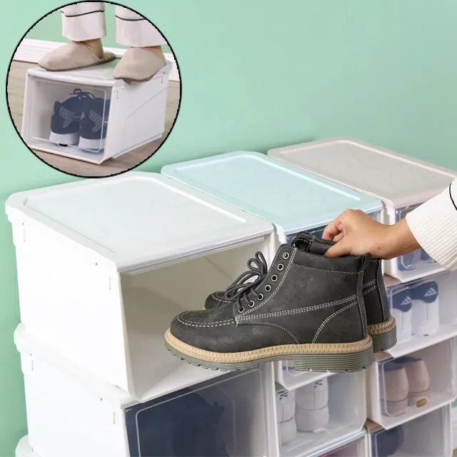 Caja de Zapatos Transparente Apilable de Plastico para Zapatillas  Organizador