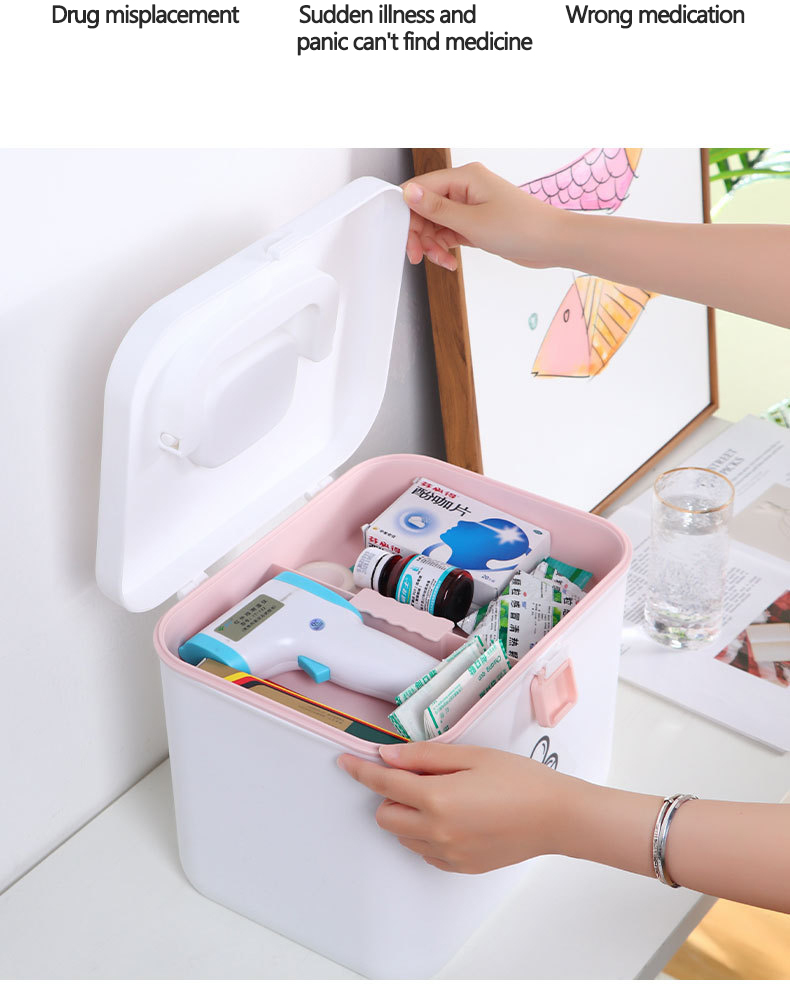 Wholesale Travel Medicine Chest Double Layer Pill Storage Case Emergency First Aid Box Portable Plastic Medical box Home