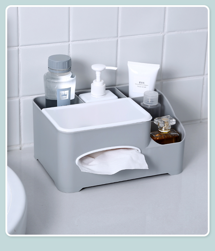 New Design Napkin Tissue Holder Box Office Supplies Organizer Plastic Cosmetic Storage Box Makeup Organizer for Dressing Table