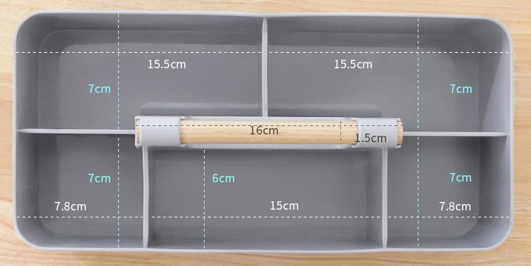 Hot Product Coffee Table Remote Control Holder Plastic Cosmetic Makeup Organizer Portable Desktop Storage Box with Wooden Handle